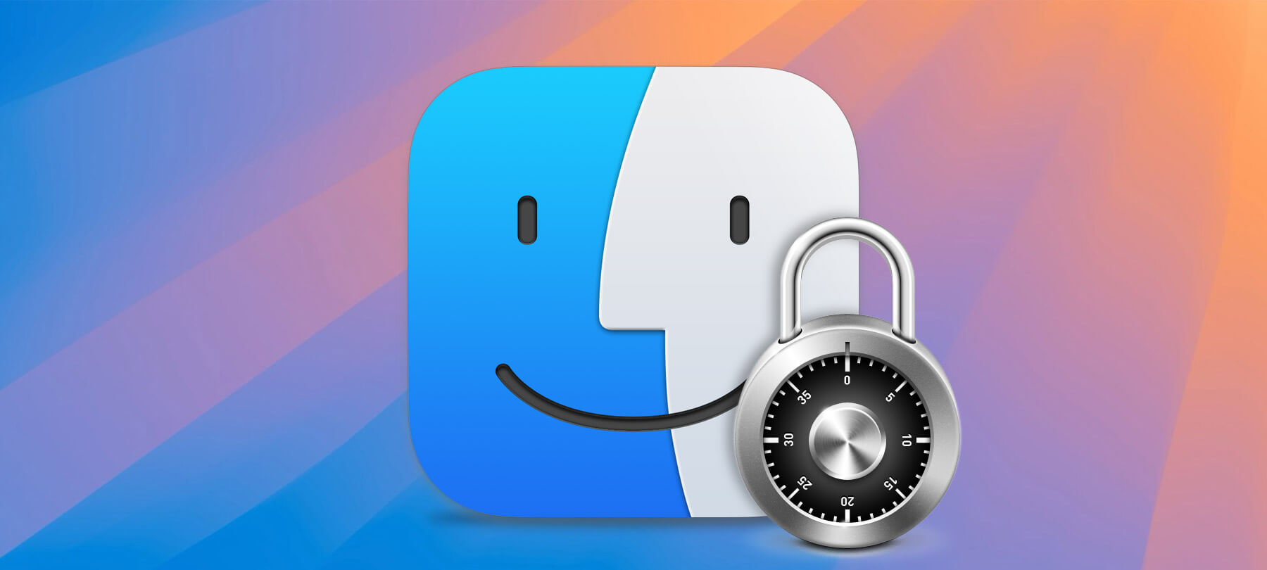 A lock icon stacked on top of the macOS finder icon